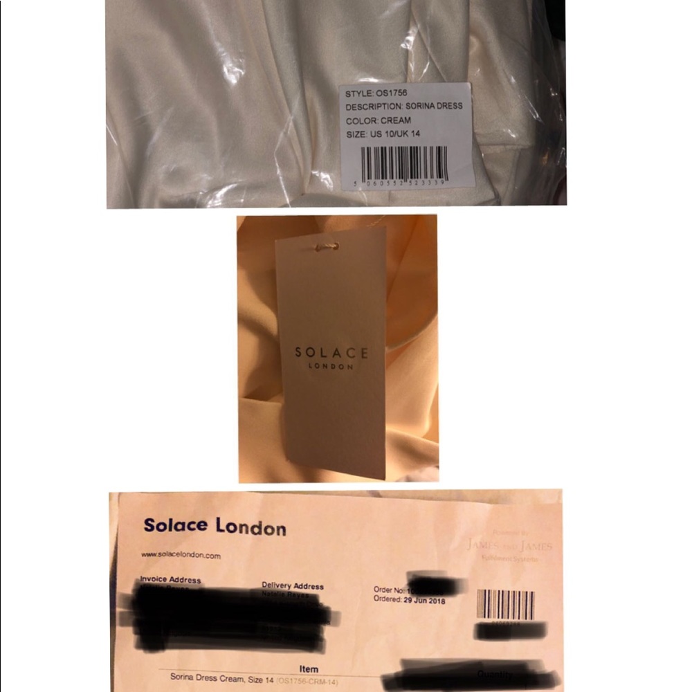 RARE - Solace London Sorina Dress in Color: Cream - Picture 7 of 7